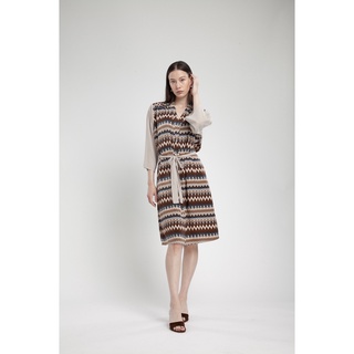 QueenCows ชุดให้นม Selen Midi Dress (Brown)