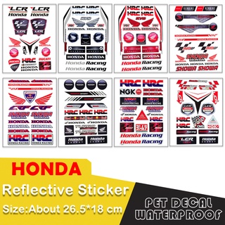 ❤READY STOCK❤ Honda HRC สติ๊กเกอร์สะท้อนแสงติดรถจักรยานยนต์ สำหรับ Honda VFR 400 800 CB 600 1000 250 50 CRB