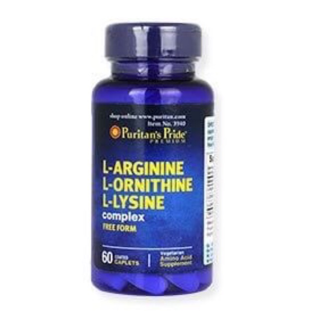 Puritan's Pride LArginine LOrnithine LLysine60 Caplets Shopee