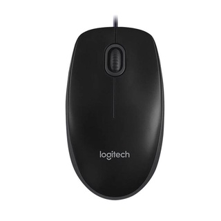 Logitech B100 USB Optical Mouse (เมาส์)  MOUSE CORDED OPTICAL USB 1000DPI BLACK COLOR WHITE BOX