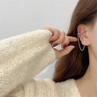 ต่างหูหนีบห้อยโซ่สีทอง • Gold Chain Ear Cuff