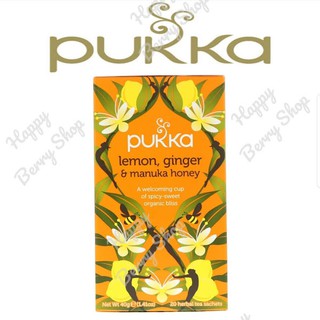 ชา PUKKA Organic Herbal Tea ⭐LEMON GINGER &amp; MANUKA HONEY⭐🍵 ชาสมุนไพรออแกนิค ชาอังกฤษเพื่อสุขภาพ 1 กล่องมี20 ซอง