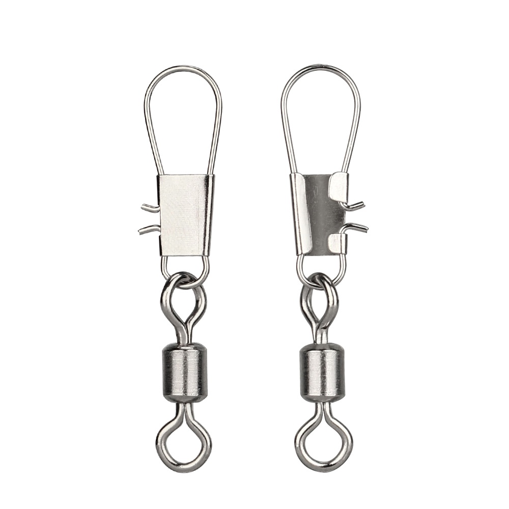 100/50pcs เหล็กคาร์บอนหมุนตกปลาเชื่อมต่อ Pin แบริ่งหมุน Snap Fishhook Lure Tackle