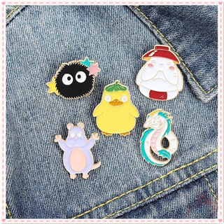 ★ Hayao Miyazaki Anime：Spirited Away Brooches ★ 1Pc Duck Fairydust White Dragon Fashion Doodle Enamel Pins Backpack Button Badge Brooch