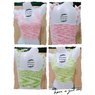 พร้อมส่ง เสื้อไหมพรมสายเดี่ยว อก 30-34 นิ้ว งานแฮนด์เมด