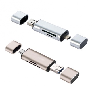 5 IN 1 อะแดปเตอร์การ์ดรีดเดอร์ Type-C OTG พร้อมอินเตอร์เฟซ Micro USB ตัวเมีย สําหรับ PC USB2.0 Read TF Memory Card Reader