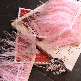 ขนนก กระจอกเทศ ขนนกกระจอกเทศ เส้นขนนก ขนฟู แบบ 1 ชั้น เส้นแบน feather fluffy chic party vintage fancy dress Gatsby