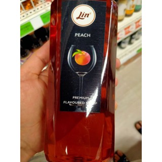 น้ำเชื่อม กลิ่นพีช Lin peach premium flavoured Syrup(ออเดอร์ขั้นต่ำ2ขวดขึ้นไปค่ะ)