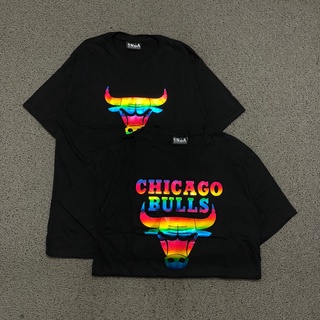 เสื้อยืด พิมพ์ลายโลโก้ Nba X CHICAGO BULLS METALLIC ของแท้ สีดํา