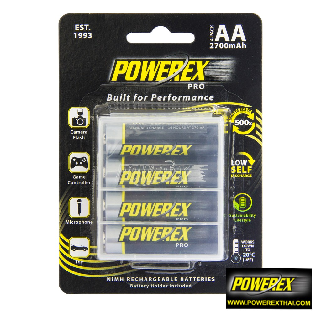 ถ่านชาร์จ Powerex Pro AA 2700 mAh แพ็ค 4 ก้อน