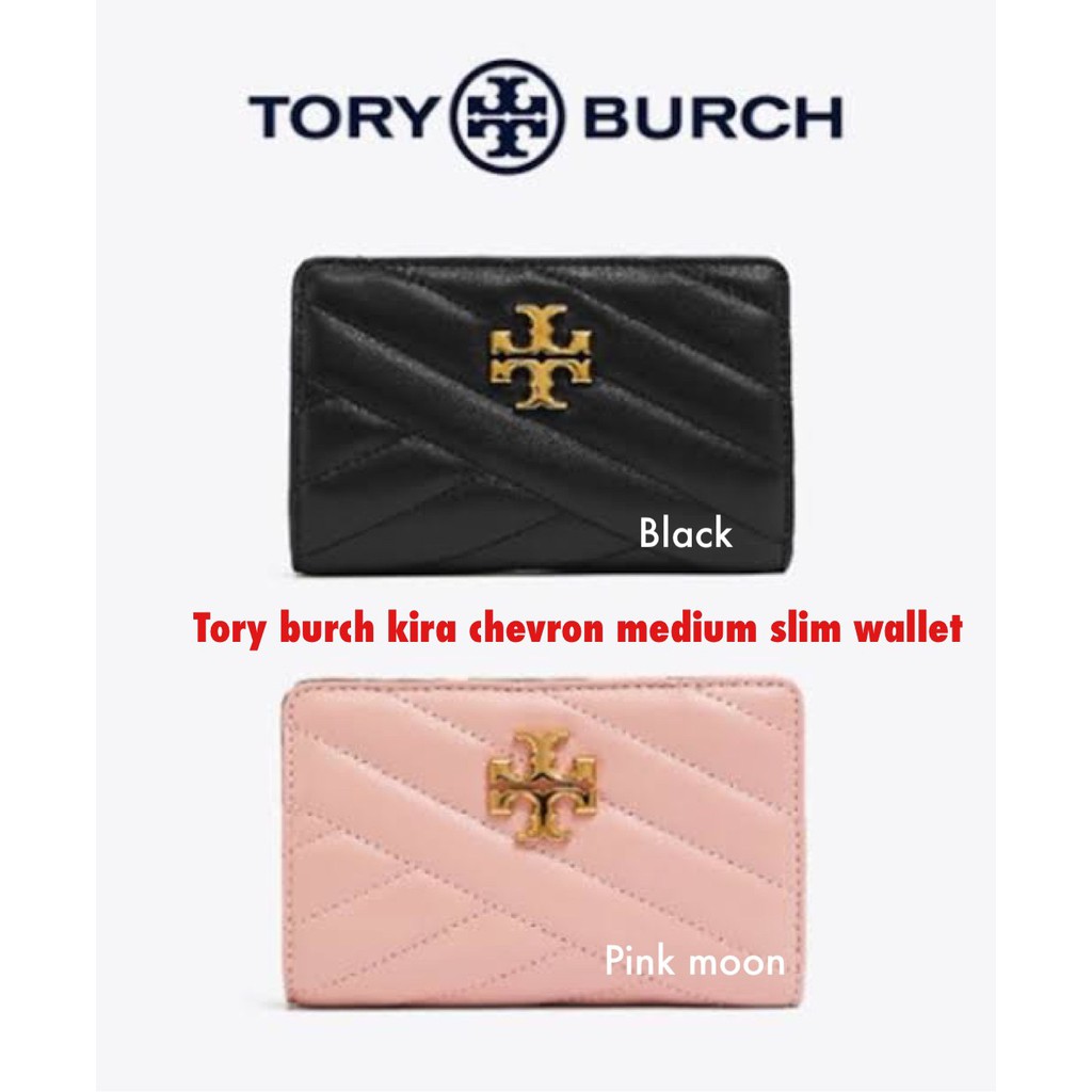 กระเป๋าสตางค์ขนาดกลาง Tory burch kira chevron medium slim wallet กระเป๋าสตางค์หนัง