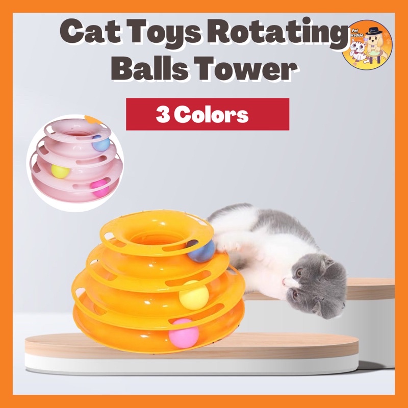 PetParadise ของเล่นแมว Cat Balls Tower Cat Rolling Balls แมวหมุนลูกบอล Cat Tower (Main Bola Kucing)