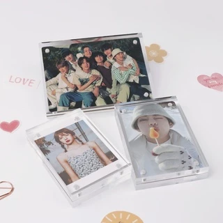 กรอบรูปอะคริลิค กรอบรูป หนา20mm กรอบรูปอะคริลิคแม่เหล็ก ใส2ด้าน ใส่รูปโพลารอยด์ กรอบรูปสวย กรอบรูปอะคริลิคใส ป้ายสินค้า