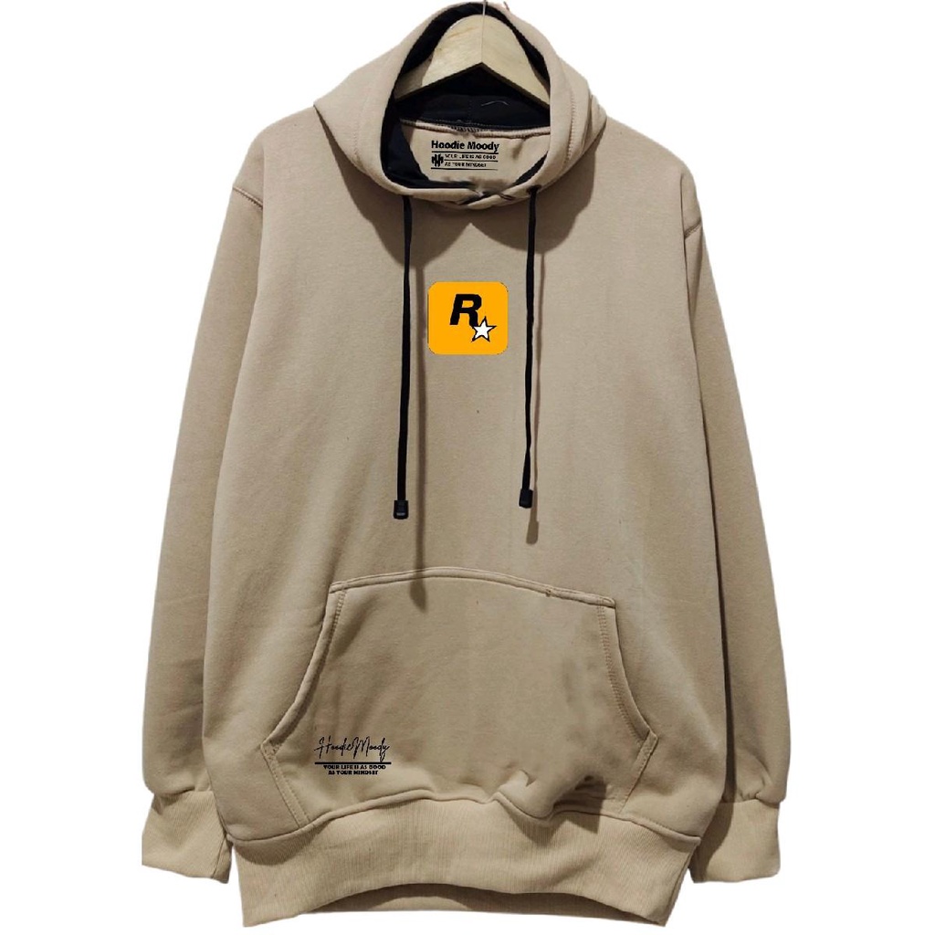 HIJAU Rockstar distro ผู้ชาย hoodie สีดําสีขาวสีเขียวมิ้นท์ครีมขนาด ml xl xxl หนานุ่มผู้ชาย hoodie เ