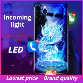 Mg TIKTOK เคสโทรศัพท์มือถือ LED ลายมังกร สําหรับ iPhone 13 13Pro 13Promax 12ProMax 11 7plus 8plus XR XS X XSMAX 11ProMax 11pro 12 12pro 7 8 13mini 12mini