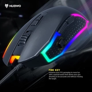 [กรุงเทพฯ ด่วน 2 ชั่วโมง] NUBWO เมาส์เกมมิ่ง ปรับ DPI ได้ 6 ระดับ สูงสุด 12800 มี 7 ปุ่ม ปรับมาโครได้ รุ่น NM90 M2
