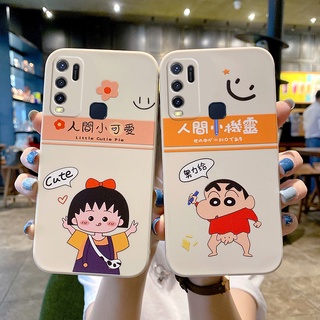 Crayon Shin-chan cartoon 🔥 เคส vivo Y20 Y20i Y20SG Y50 Y30 Y30i Y17 Y15 Y12 Y11 Y19 Y12S Y20S Y12A S1 V20PRO V9 เคส vivo Y93 Y91C Y97 V15 V15PRO Y3 Y5S เคส vivo Y66 Y73 Y70S Y51S Y83 Y85 S7 Soft case phone Sakura Momoko เคสโทรศัพท์ขอบตรงลายดอกไม้ย้อนยุค