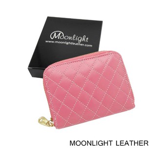 กระเป๋าใส่เหรียญหนังแท้ MOONLIGHT รุ่น Mizzy สีชมพู รหัส WL078PKO