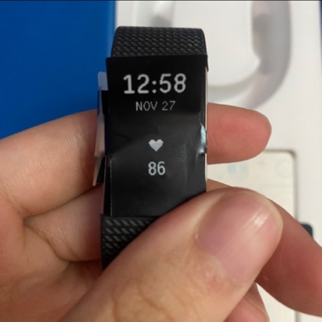 Fitbit Charge 2 สายรัดข้อมืออัจฉริยะ ติดตามกิจกรรม จอ OLED สีดำ