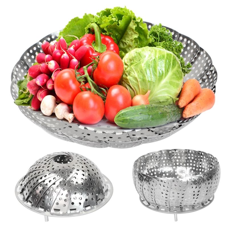 ถาดนึ่ง สแตนเลสพับได้ ขนาด 10 นิ้ว  รุ่น Steaming-Stainless-portable-Foldable-Small-05d-June-Beam