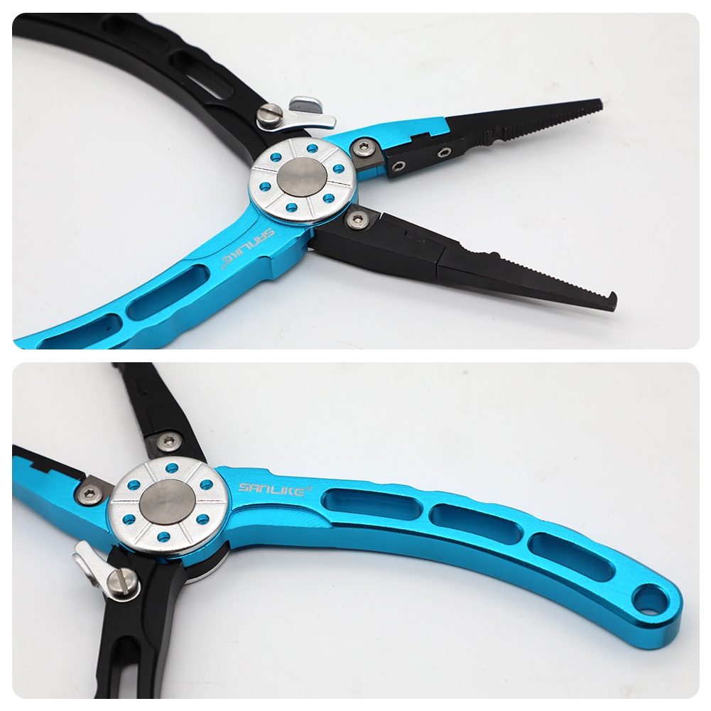 Sanlike ตกปลา Plier ใบมีดเหล็กไทเทเนียมการบินอลูมิเนียม Lure Pincer Hook Remover พร้อมเชือกเส้นเล็กสําหรับการตกปลาน้ําเค็ม ราคา ถูกที่สุด ดีลบีเคเค แกลเลอรีภาพที่ 7