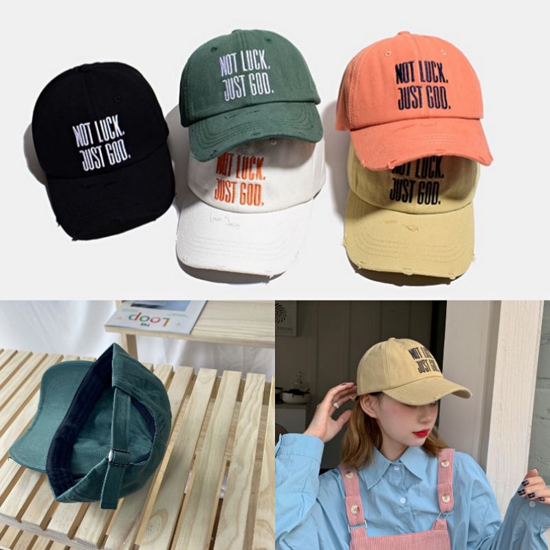 พร้อมส่งใน 1 วัน หมวกแก๊ปขาด ปัก NOT LOCK... (มี 5 สี)
