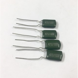 10ชิ้น 0.047UF 100V 473J 473PF 47NF J=ค่าความผิดพลาด+-5% ไมล่า คาปาซิเตอร์ capacitor ตัวเก็บประจุ