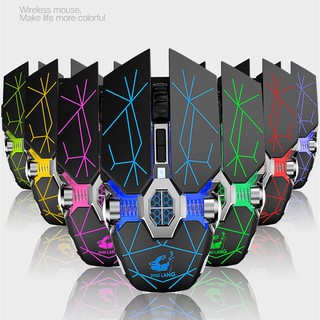 Professional Gaming mice/มีปุ่มปรับความไวเมาส์ 2400DPI/Rechargeable gaming mousemiceเมาส์ไร้สาย wireless mouse RGB mouse
