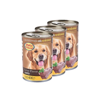 เพ็ทส์เฟรนด์ อาหารสุนัข รสตับ 400 กรัม X 3 ซอง อาหารสุนัข Petz Friend Dog Food Liver 400 g x 3