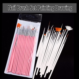 🪴พู่กันเพ้นท์ พู่กันแต่งเล็บ แพค15ชิ้น Nail Brush Set Dotting Painting Drawing