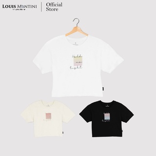 Louis Montini เสื้อครอปผู้หญิง 100% Cotton Women Crop tops (Hold me tight) LMTS05