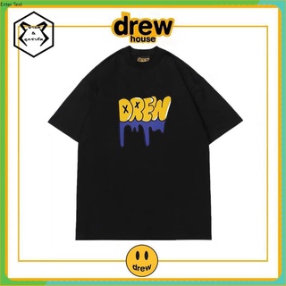 เสื้อยืดแขนสั้น ผ้าฝ้าย ทรงหลวม พิมพ์ลายตัวอักษร Drew House Smiley Niche Tide High Street Justin Bieber สําหรับผู้ชาย แล