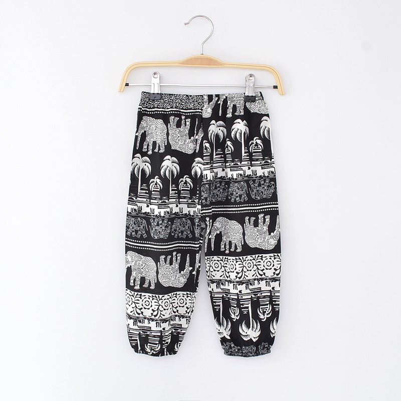 พร้อมส่ง กางเกงผ้าฝ้าย ผ้าไหม พิมพ์ลายการ์ตูน ระบายอากาศ กันยุง ชายหาด สําหรับเด็กผู้ชาย และเด็กผู้หญิง 80-150 ซม. 2 ชิ้น - รูปที่ 3