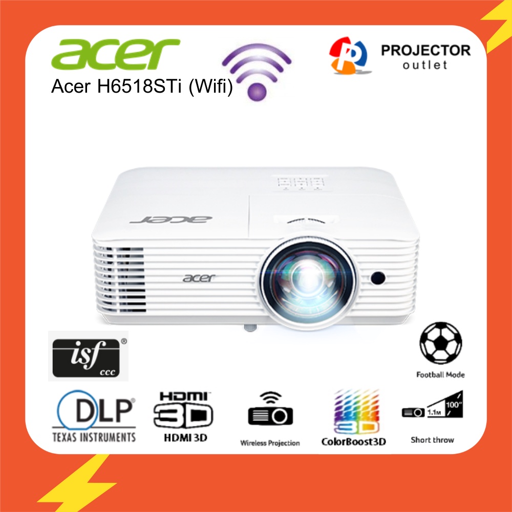 โปรเจคเตอร์ ดูหนัง Acer Projector รุ่น H6518STi Full HD วางใกล้ได้ภาพใหญ่ เหมาะสำหรับคนมีพื้นที่จำกั