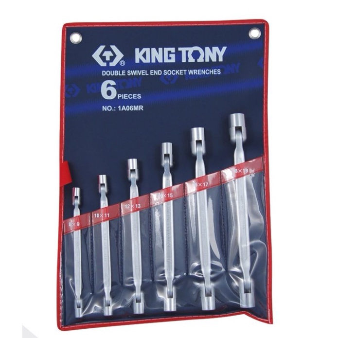 KINGTONY​ 1A06MR ประแจบ๊อก​ 2หัว​ แบบอ่อนตัว​ ชุด6ตัว​ ชุดประแจบ๊อก​ 2หัว​ คิงโทนี่