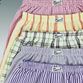 บ๊อกเซอร์ผ้าเชิ๊ตทรงตรง ขนาดฟรีไซส์ คละลาย SIAM BOXER แพ็ค 6 ตัว คละสี