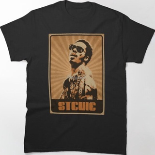 เสื้อยืดพิมพ์ลายแฟชั่น Summwe เสื้อยืดแขนสั้น ผ้าฝ้าย พิมพ์ลาย Stevie Wonder แฟชั่นสําหรับผู้ชาย