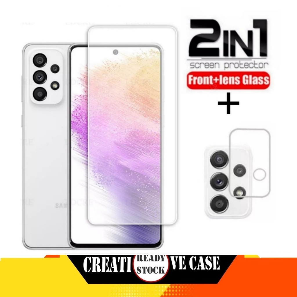 2 INC PACKAGE 1 กระจกนิรภัย SAMSUNG A73 5G 2022 กระจกใสป้องกัน