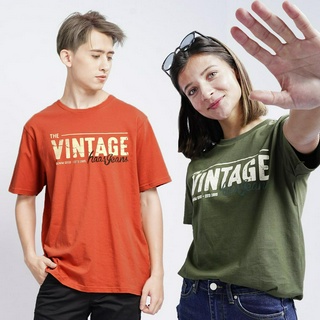 haas เสื้อยืดแขนสั้น unisex ผู้ชาย ผู้หญิง ลายสกรีน The Vintage SBSK2559F (New)