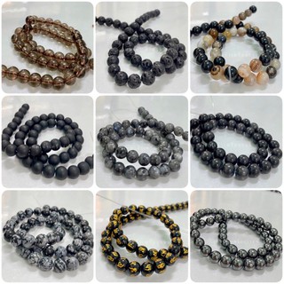หินนำโชค สีดำ &amp; เทา 8 มิล Sale #ขายดีที่สุด ราคาโรงงาน