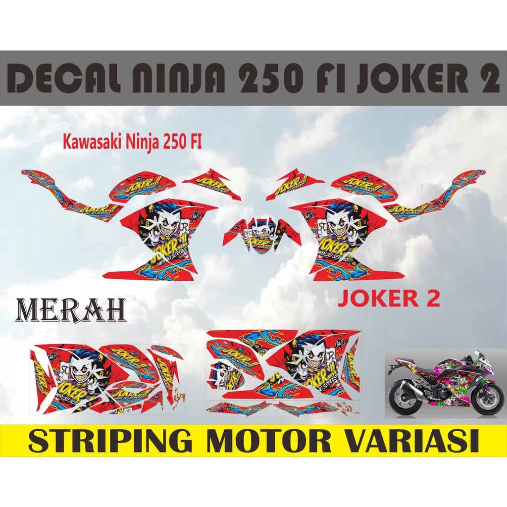 Ninja rr 250 fi joker 2 สติกเกอร์รูปลอกรถจักรยานยนต์แถบ