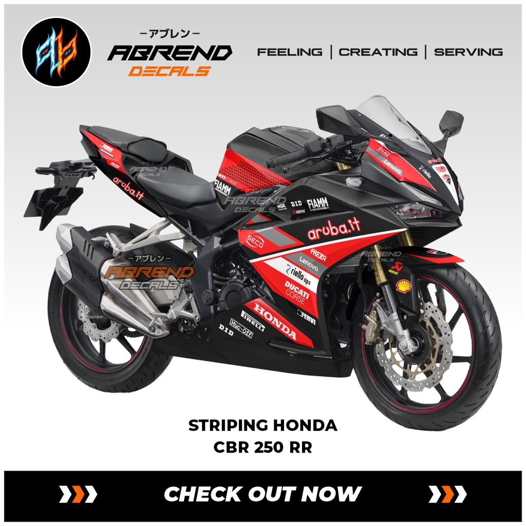 Striping Cbr 250 rR New Livery Ducati WSBK / Honda Cbr 250 RR สติ๊กเกอร์ติดมอเตอร์ไซค์ดีไซน์แบบกําหน