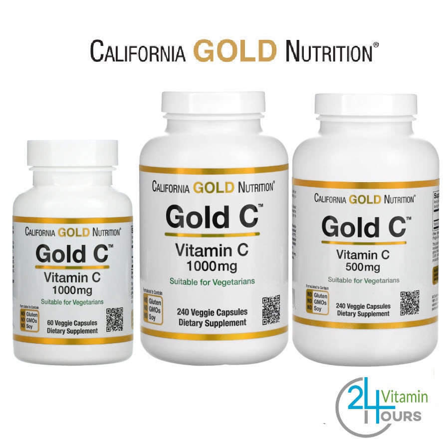 < พร้อมส่ง> California Gold Nutrition , Gold C , Vitamin C , 500 mg / 1,000 mg , 60 / 240 แคปซูล - วิตามินซี