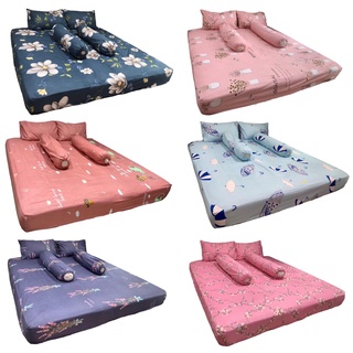 Bedsheet.BKK ผ้าปูที่นอน รวมแบบ 6ฟุต มี5ชิ้น เนื้อผ้านิ่ม สบายๆ ไม่ร้อน สีไม่ตก รหัส999.