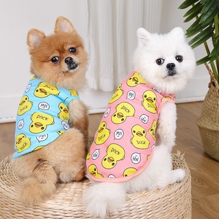 Cute Pet Dog Clothes For Small Dogs Duck Printed Spring Puppy Cat Cotton T-shirt Vest Summer Pet Clothing Chihuahua Pug Shirts