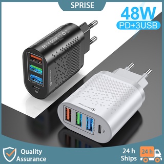 Sprise ใหม่ อะแดปเตอร์ชาร์จเร็ว U75 48W 2.4A Micro USB และ PD QC3.1 สําหรับ Android 2021