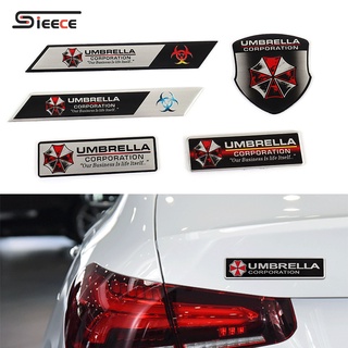 Sieece UMBRELLA CORPORATION โลโก้ รถ เครื่องยนต์ ป้ายสัญลักษณ์อลูมิเนียม สติ๊กเกอร์แต่งรถยนต์ สติ๊กเกอร์ Resident Evil