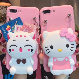 เคสโทรศัพท์มือถือแบบนิ่ม ลายการ์ตูนคิตตี้ แมว กระต่าย พร้อมกระเป๋าสตางค์ สําหรับ OPPO Find X5 X3 X2 Pro Reno3 Pro Reno 2 RenoZ Reno2Z Reno2F OPPO R11S R9S R17 R15 Pro