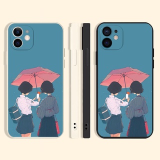 the two girls เคสไอโฟน  iPhone 11 13 promax 8 พลัส cute 7 12 13 pro max phone case 8 plus se2020 Xr Xs X max เคส นิ่ม