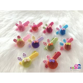 กิ๊บติดผม กิ๊บเด็ก ลายกระต่ายน้อย ติดโบว์ประดับเพชรน่ารัก kidjoyjoy